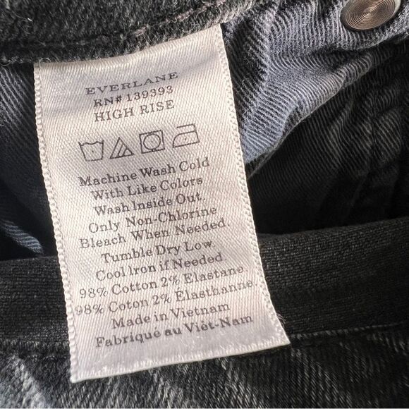 Everlane The High-Rise Skinny Jean Faded Washed Black 27 Ankle - Picture 8 of 8